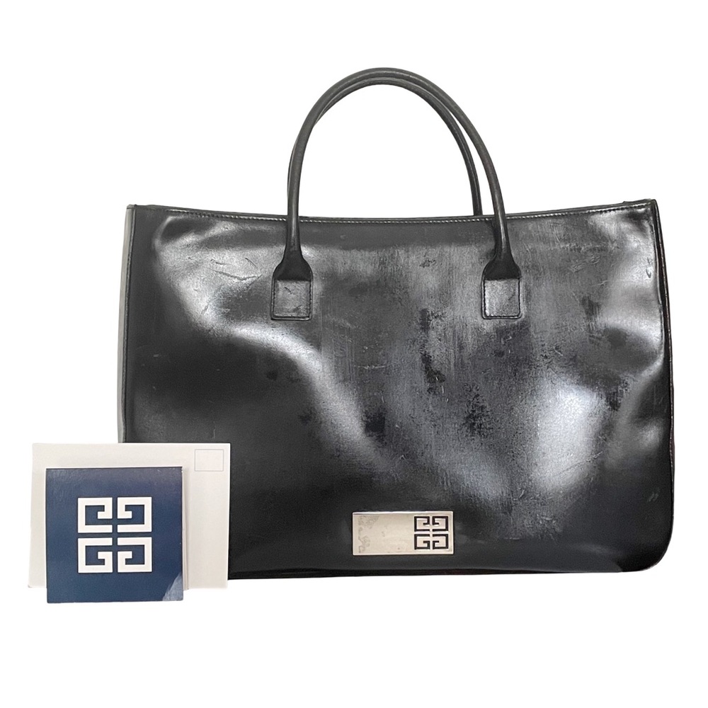 Givenchy black distressed finish leather vintage large tote bag - Picture 2 of 16